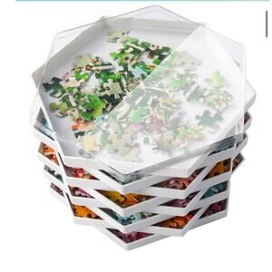 8 Stackable Puzzle Sorting Trays NO LID Jigsaw Puzzle Sorters 1500 Pieces